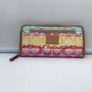 COACH signature Charlie C logo zip around wallet